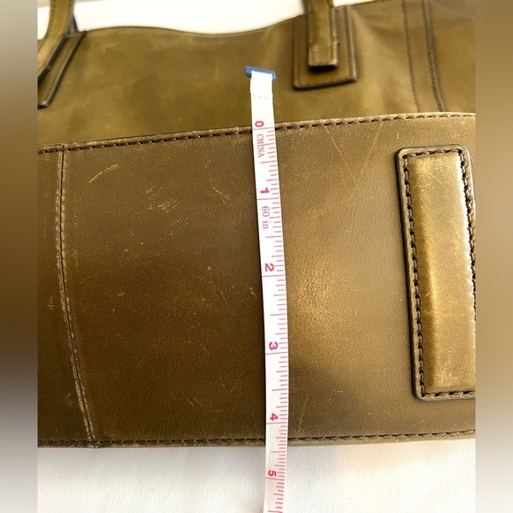 Fossil Emma Shopper Green Pastures Olive Green Leather Tote - Picture 14 of 16